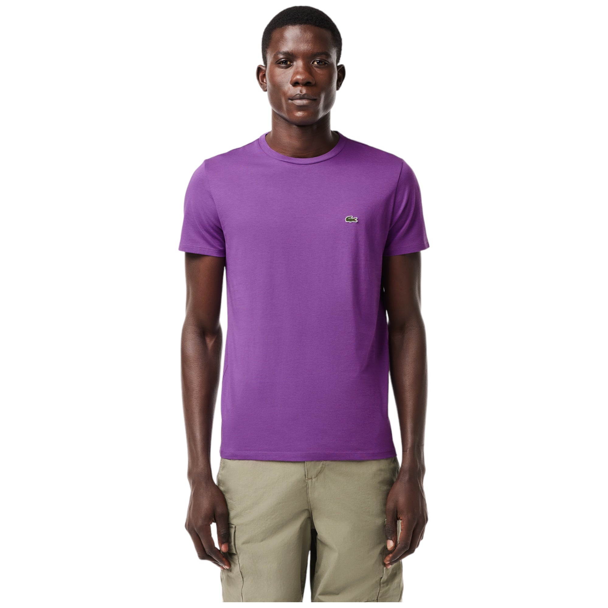 Pima Cotton Regular Fit T-Shirt Purple TH670900IY2 Lacoste