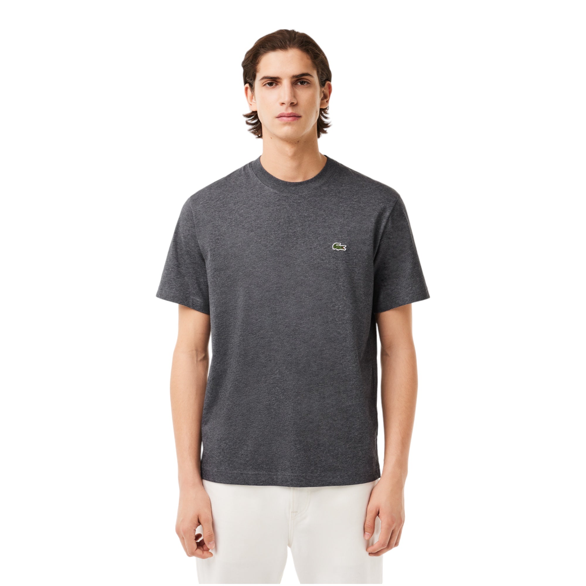 Classic Fit T-Shirt In Chine Gray Jersey TH731800050 Lacoste