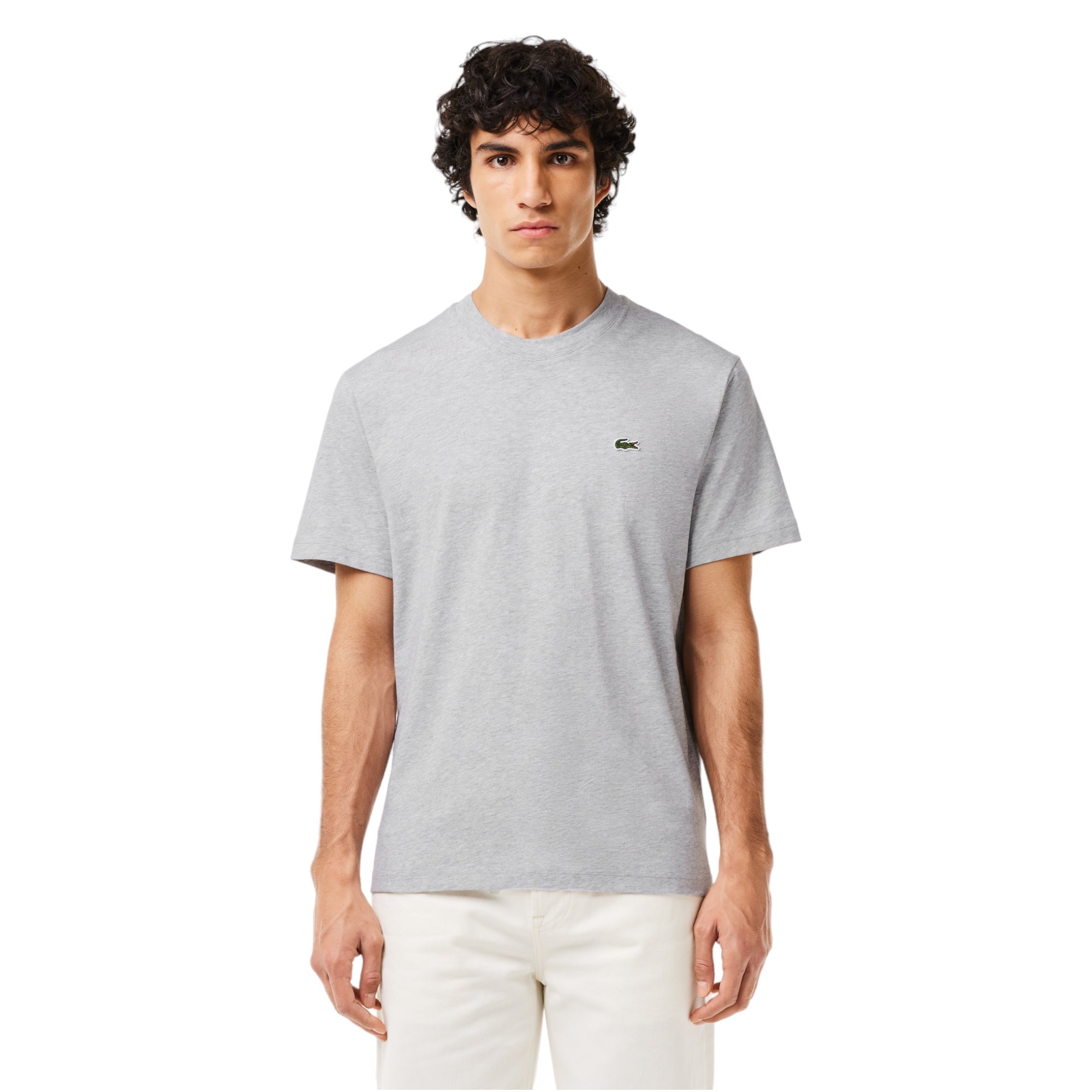 T-Shirt Classic Fit In Jersey Grigio Chine TH731800CCA Lacoste