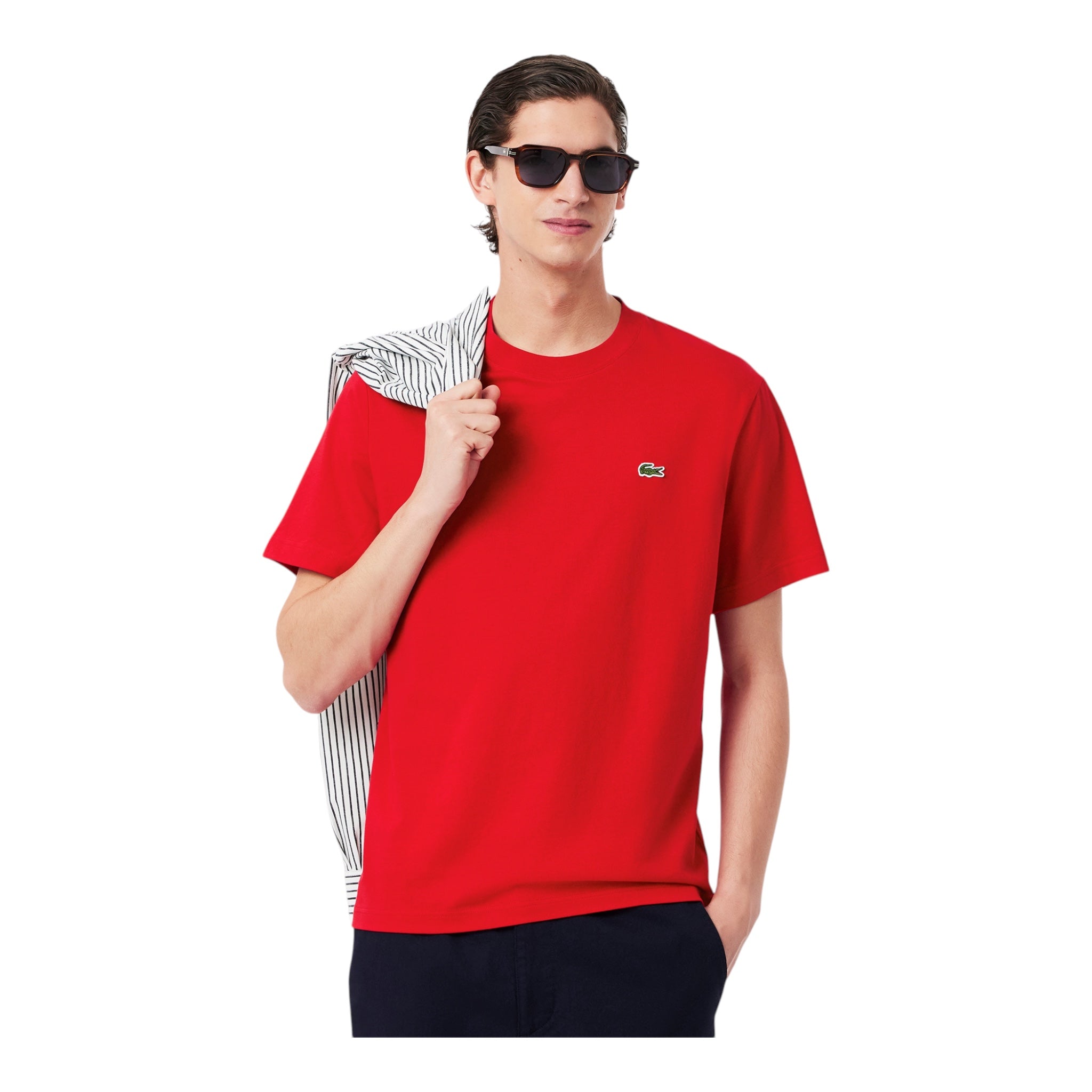 T-Shirt Classic Fit In Jersey Rosso TH731800240 Lacoste
