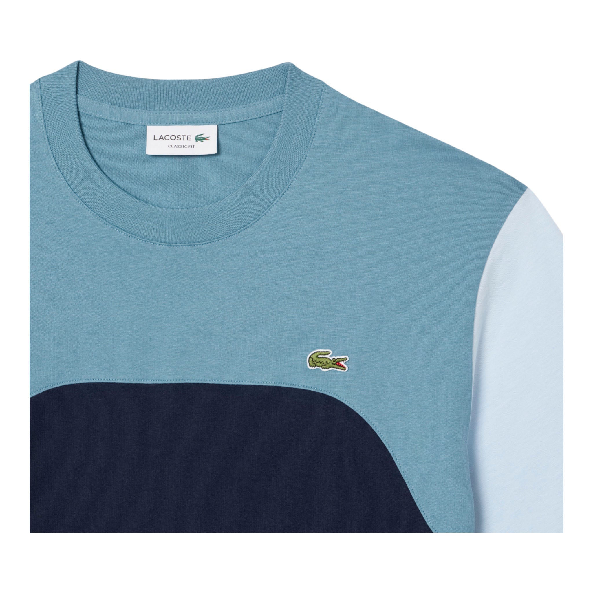 T-Shirt In Jersey Color Block Blu Navy/ Blu/ Azzurro TH9551 00 I0M Lacoste