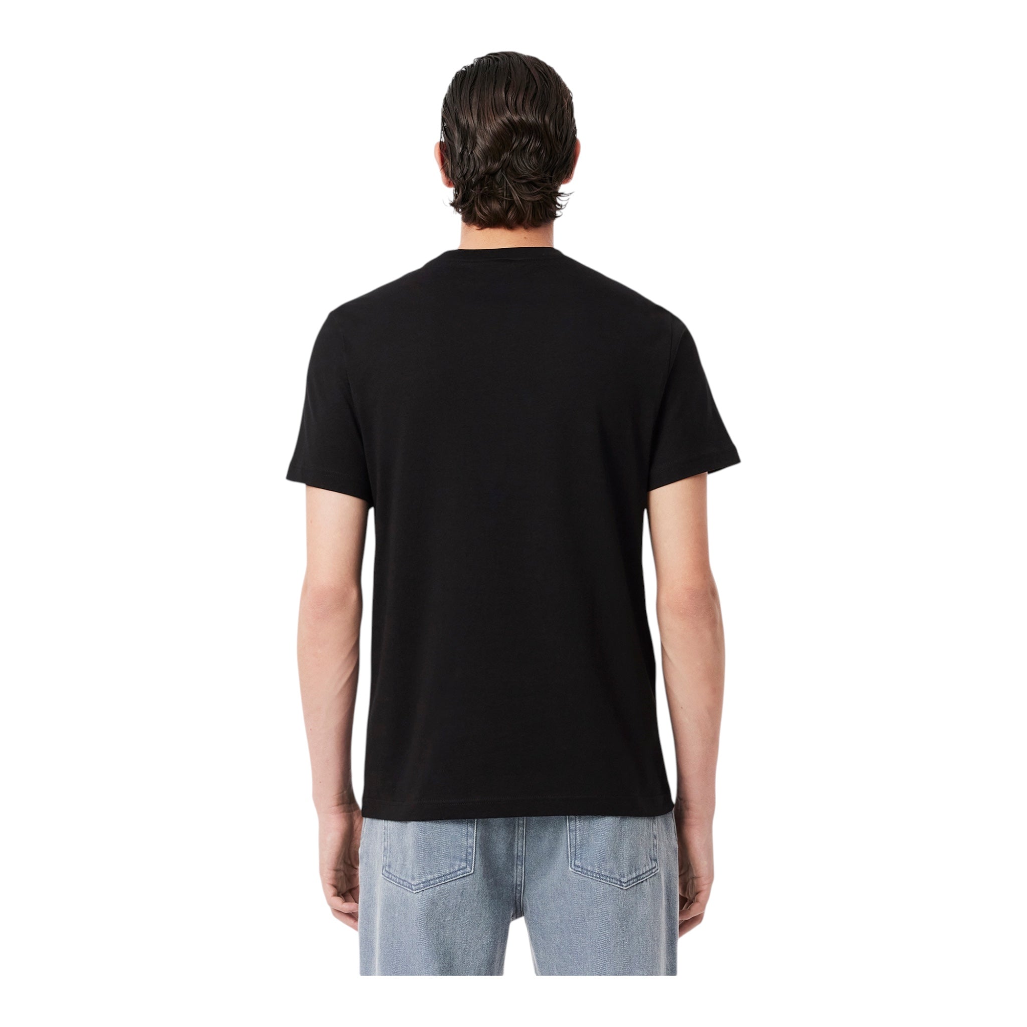 T-Shirt In Jersey Con Bordo Nero TH9842 00 031 Lacoste