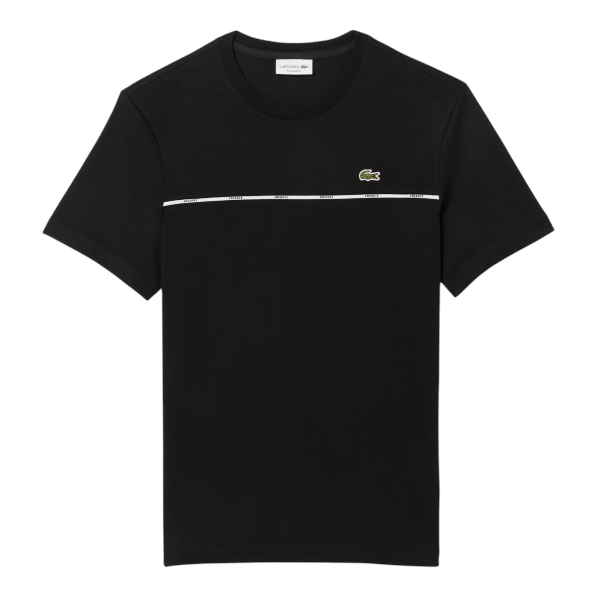 T-Shirt In Jersey Con Bordo Nero TH9842 00 031 Lacoste