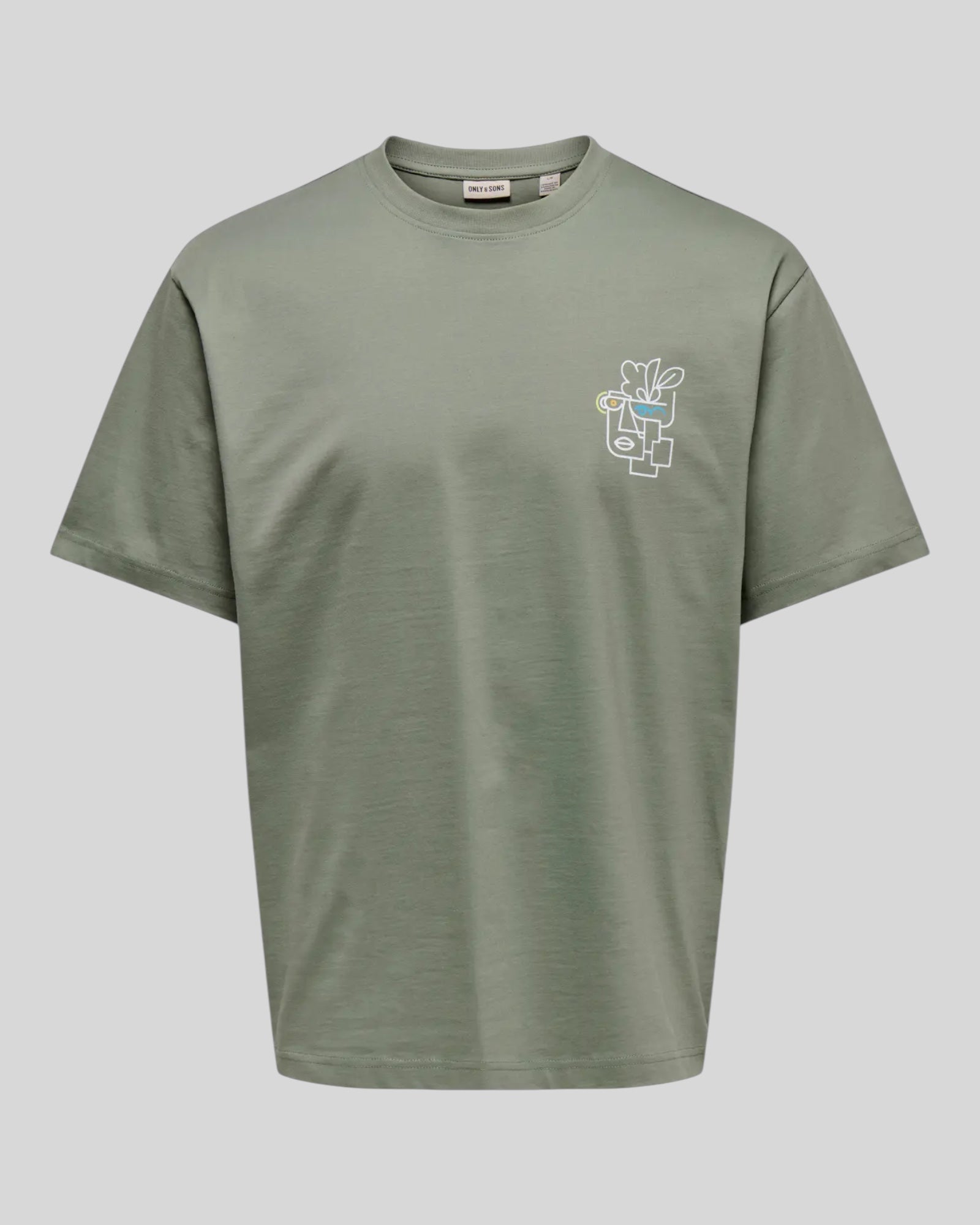 T-Shirt Onsfred Life Relaxed Tee Print Agave Green 22038836 Only & Sons