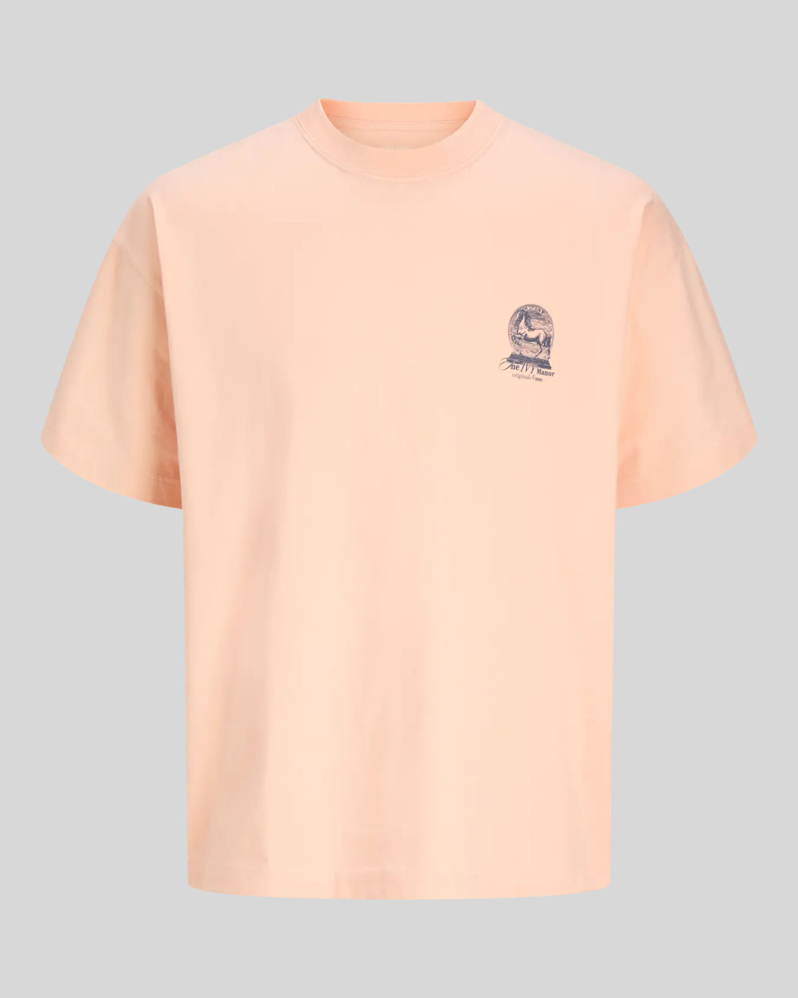 Brillantina Store peach melba 100% cotton t-shirt with crew neck, short sleeves and a graphic print on the chest.