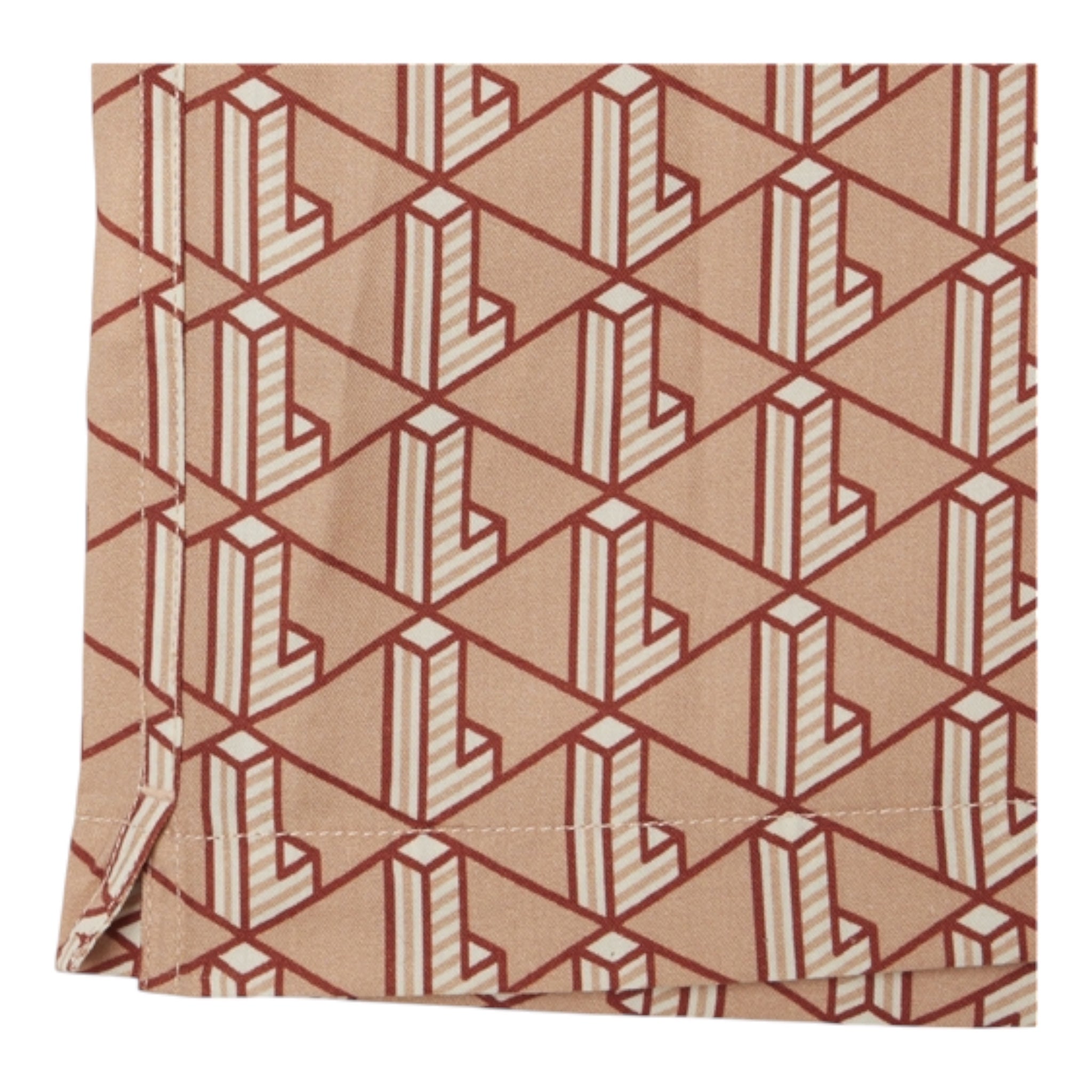 Camicia Maniche Corte Dritta Monogramma Beige Marron CH9094 00 F9I Lacoste