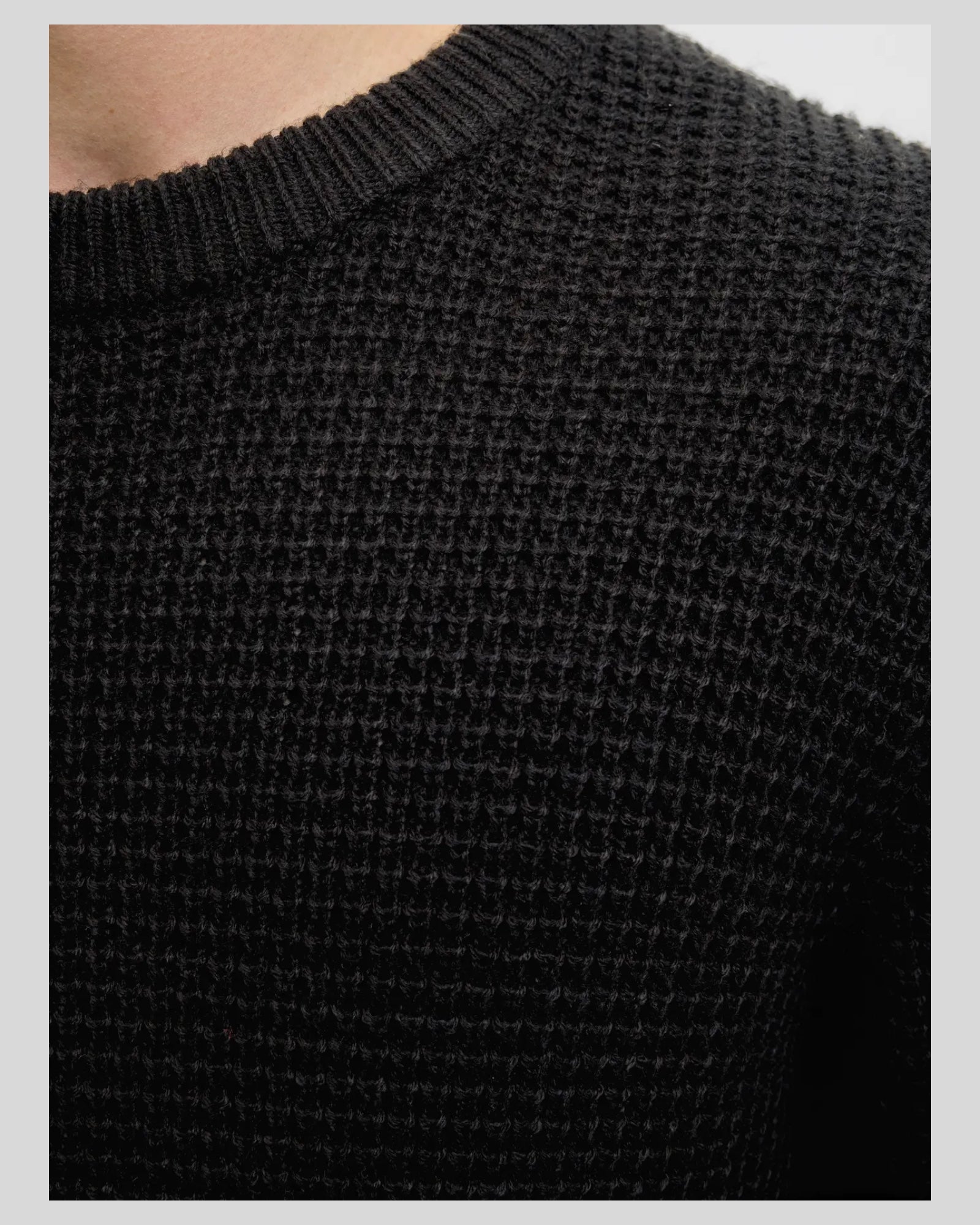 Maglione Girocollo Jjglobal Knit Nero 12287594 Jack & Jones