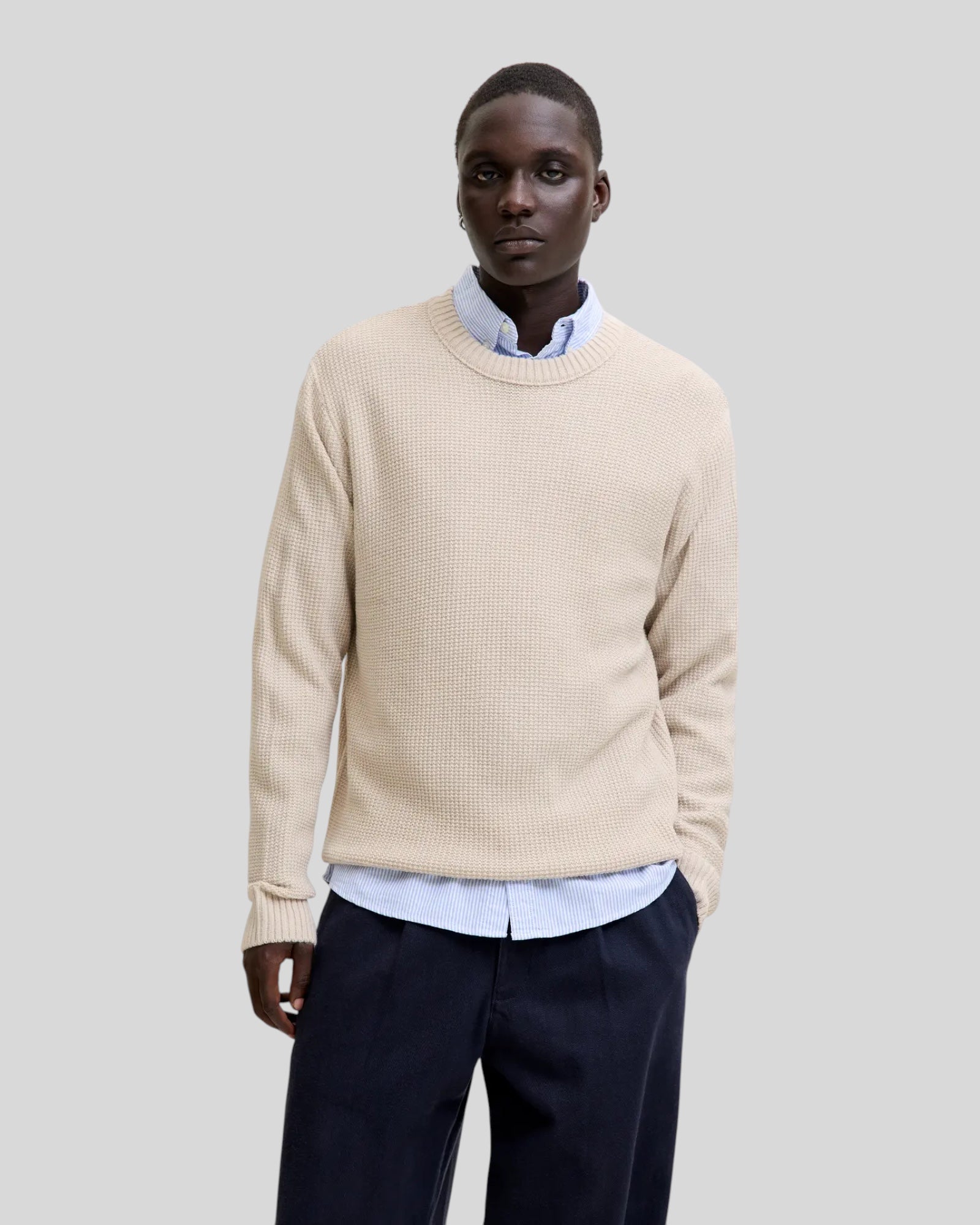 Maglione Girocollo Jjroy Knit Crew Neck Moonbeam 12279278 Jack & Jones