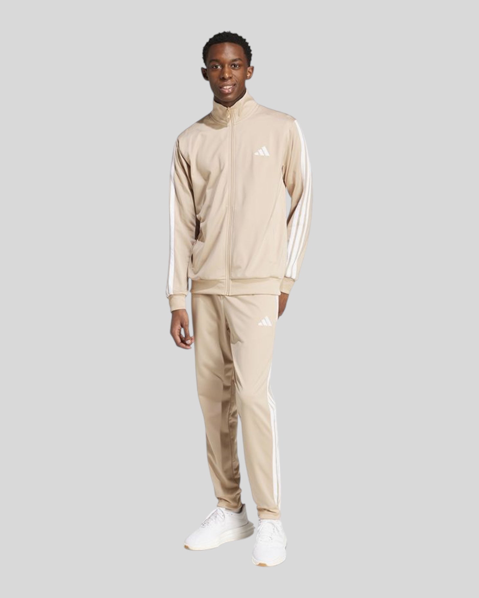 Tuta Basic 3 Stripes Tricot Track Suit Beige JX8732 Adidas