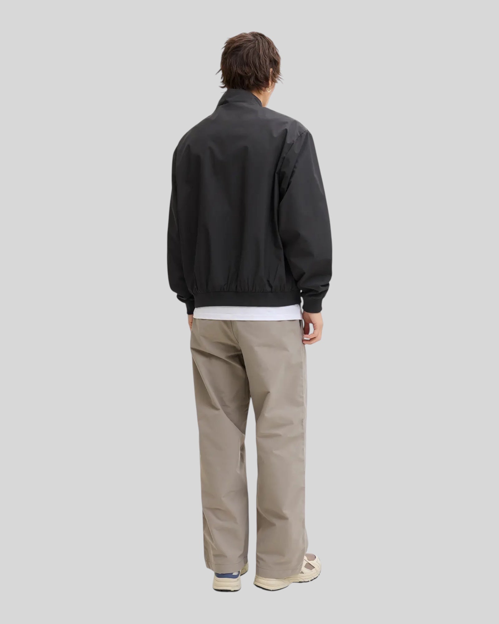 Giubbotto Jjecharger Stand Collar Bomber Essentials Nero 12288895 Jack & Jones