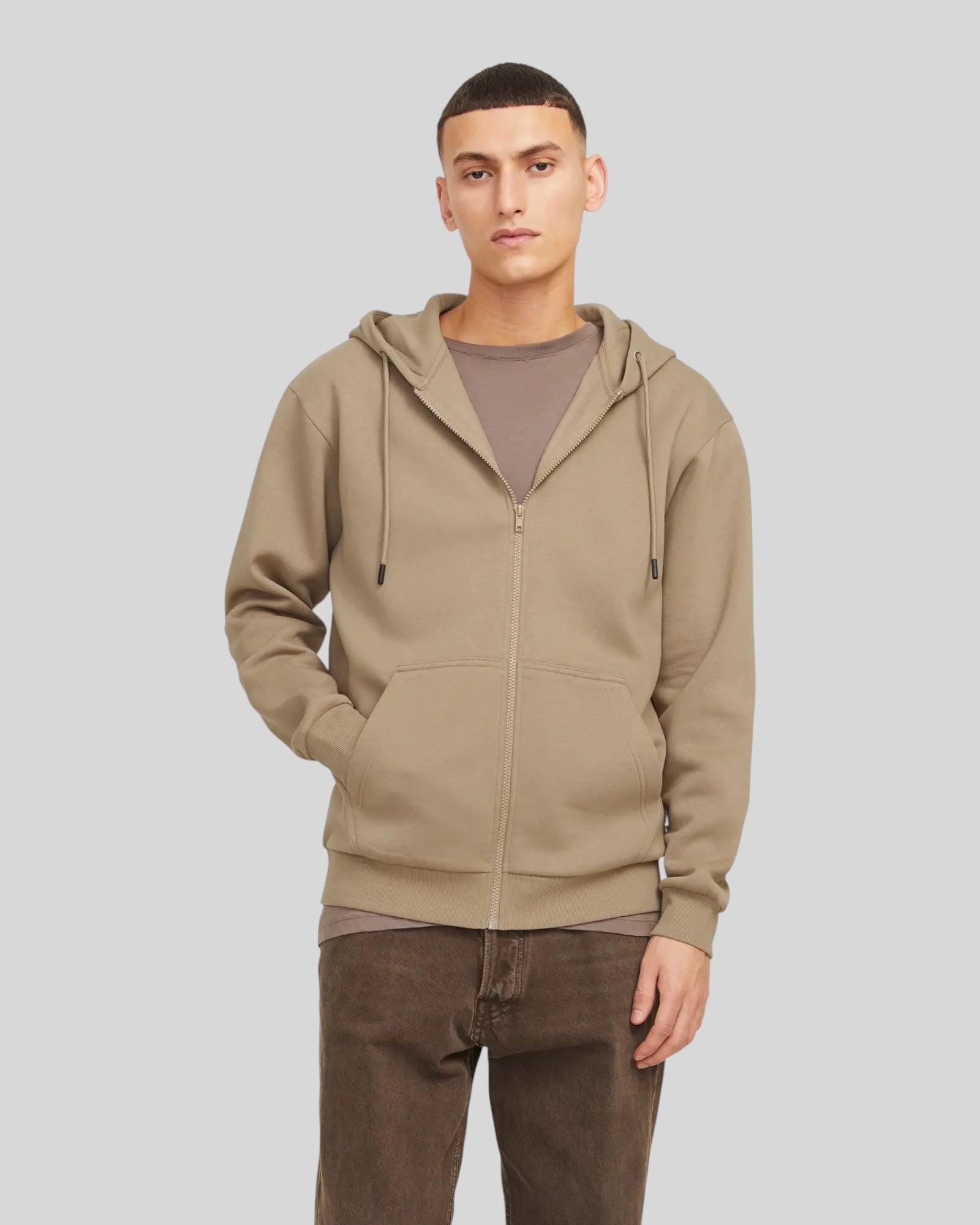 Felpa Con Cappuccio Jjbradley Sweat Zip Hoodie Coriander 12249342 Jack & Jones