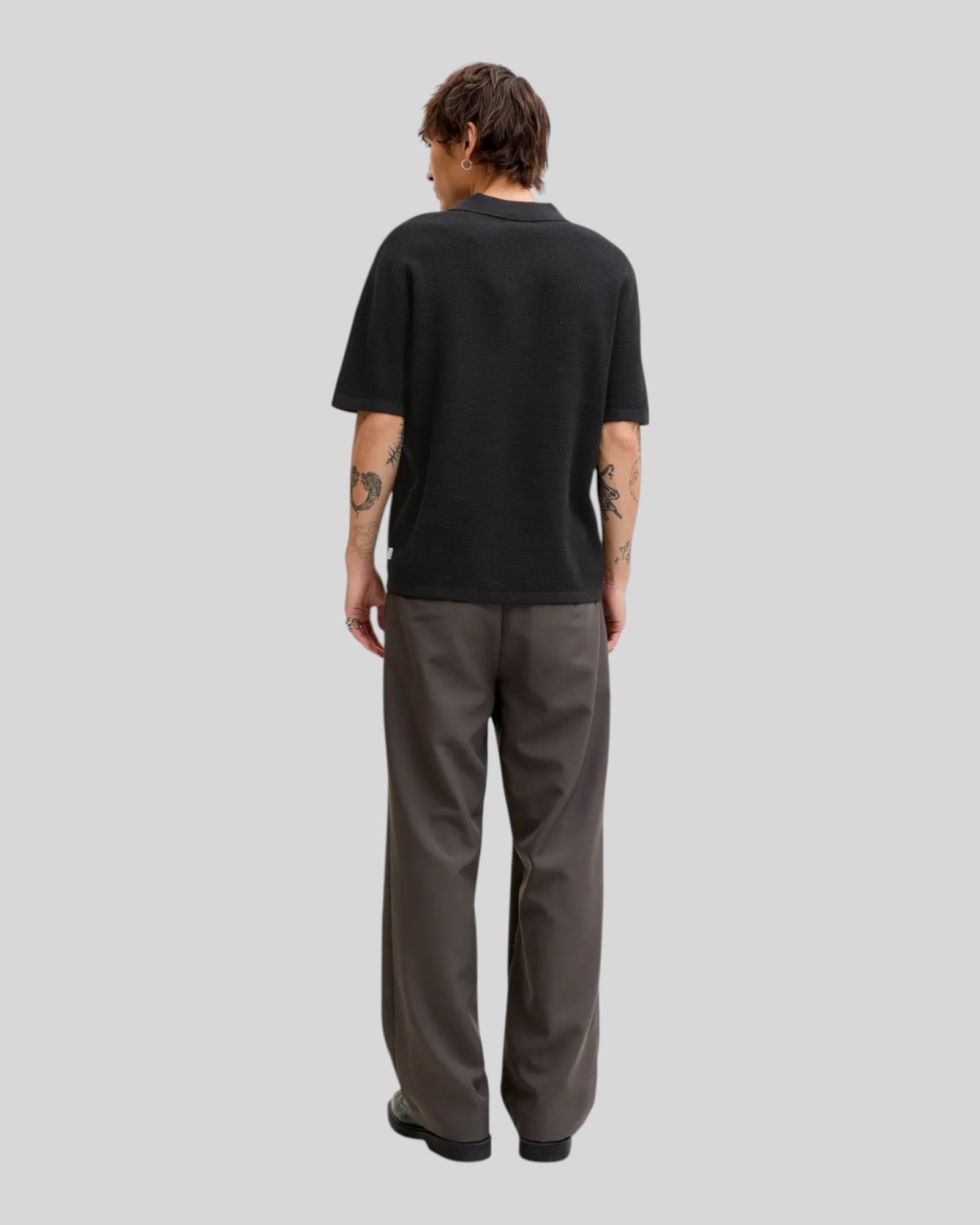 Polo In Maglia JJgeorge Knit Nera 12268281 Jack & Jones