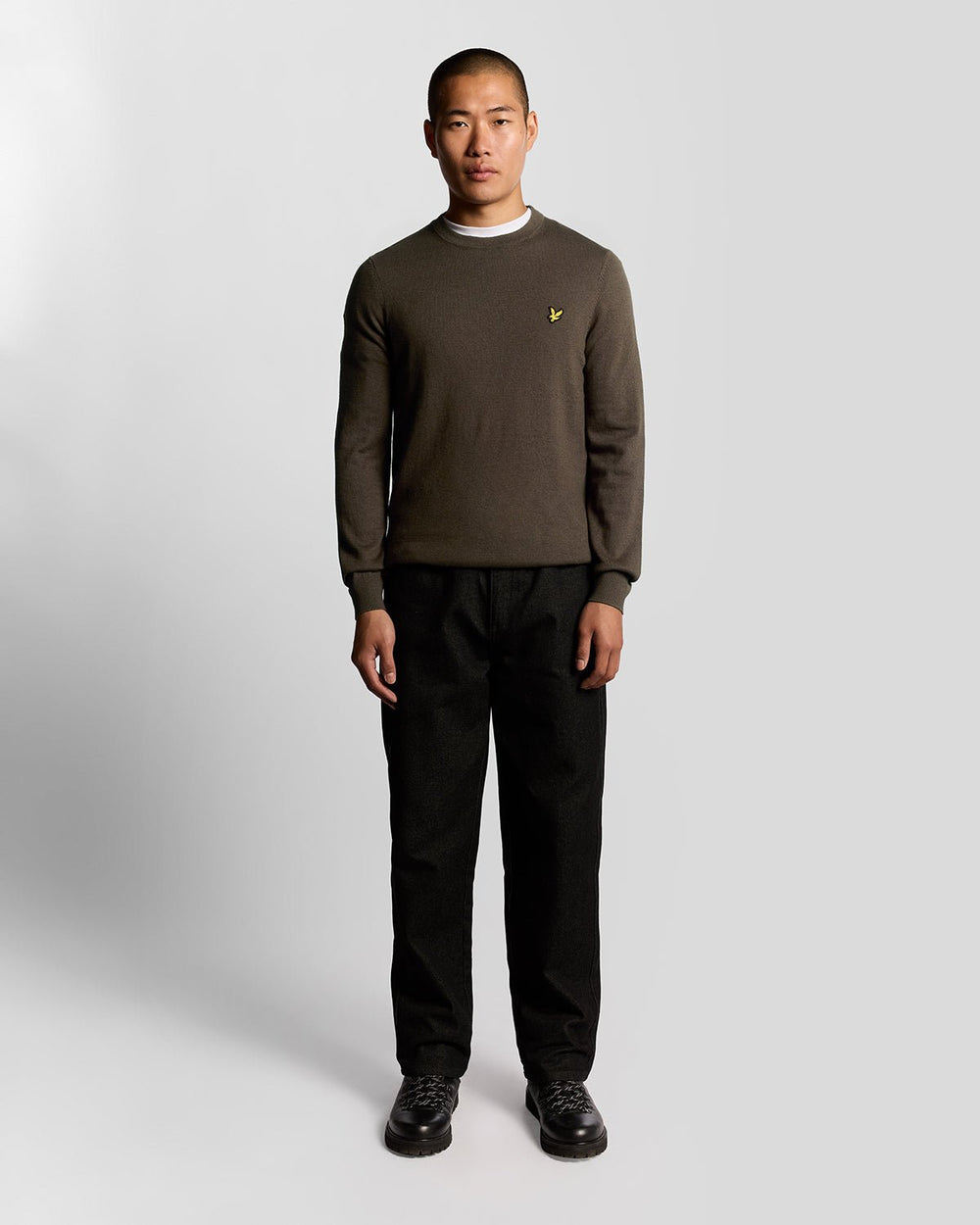 Maglione Girocollo Cotton Merino Crew Jumper Espresso KN2110VC X863 Lyle & Scott
