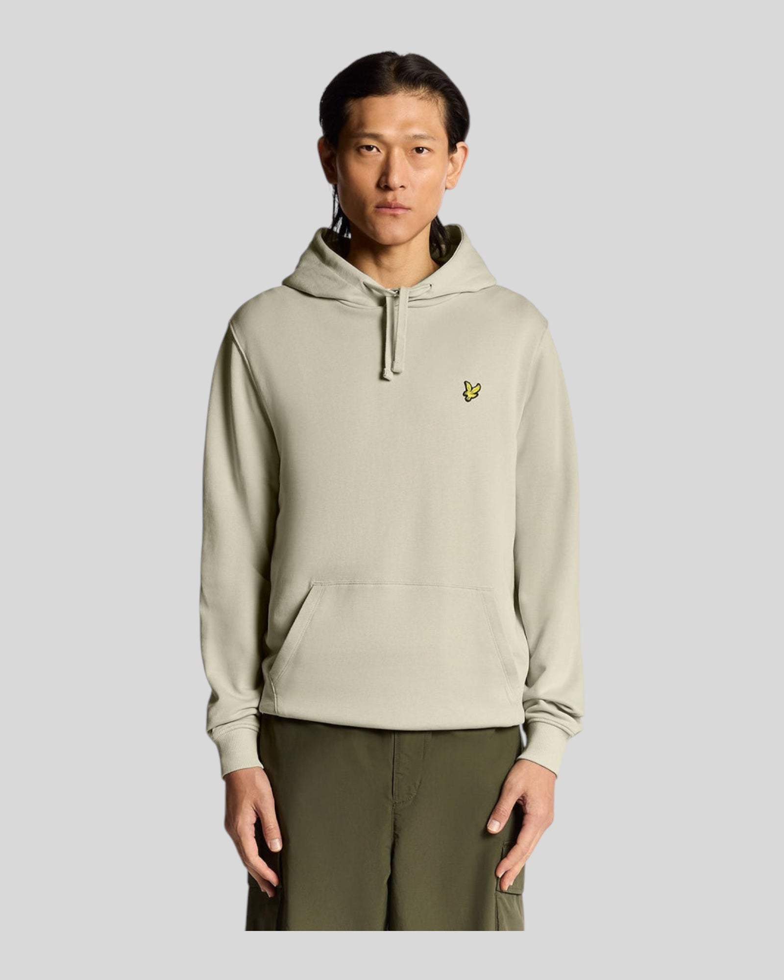 Felpa Con Cappuccio Brushed Hoodie Sweatshirt Grey Taupe ML1139V X865 Lyle & Scott