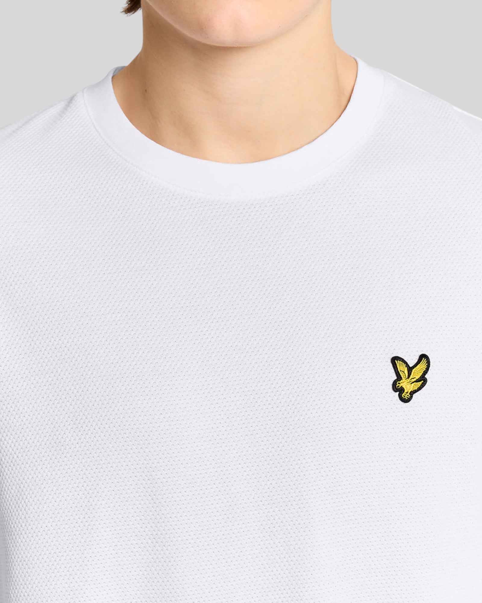 T-Shirt Texture Jacquard Tee Bianca TS2406V Lyle & Scott