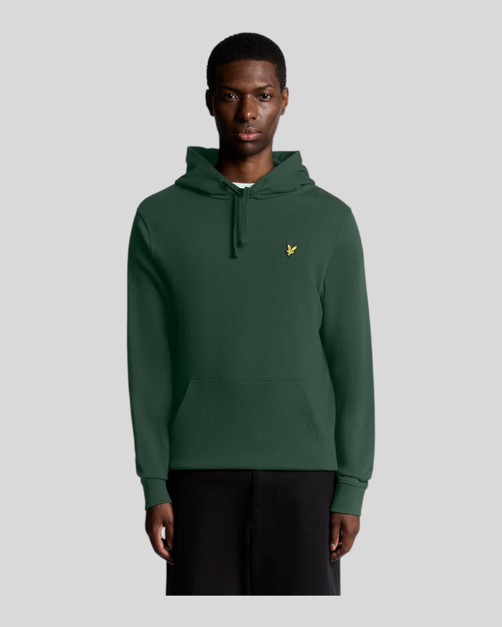 Felpa Con Cappuccio Brushed Hoodie Sweatshirt Dark Green ML1139V W486 Lyle & Scott