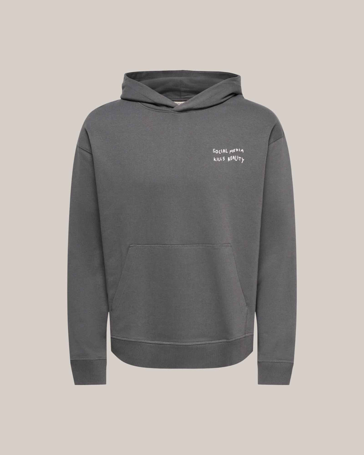Felpa con cappuccio Only & Sons ONSSTROY Quotes Grey Pinstripe Social Media 22039867