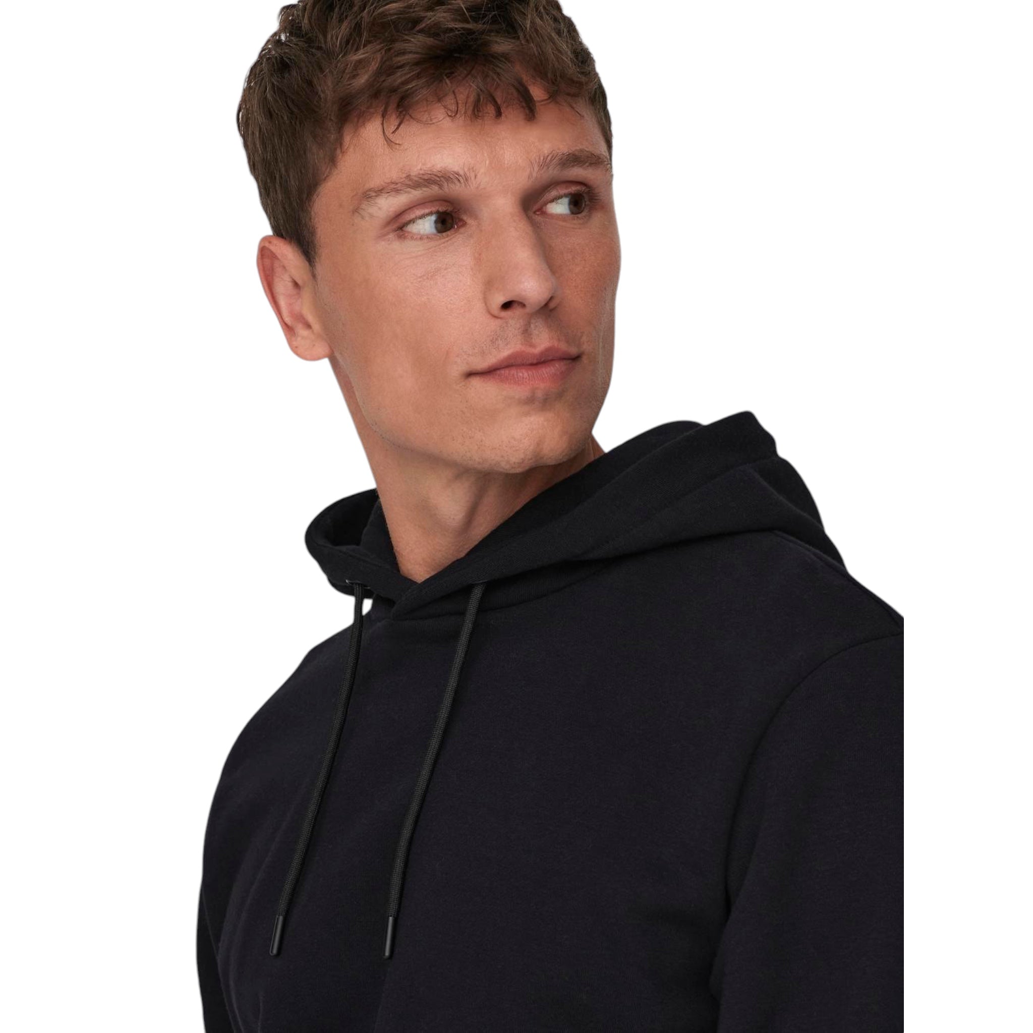 Felpa Con Cappuccio Basic Ons Ceres Hoodie Nero 22018686 Only & Sons