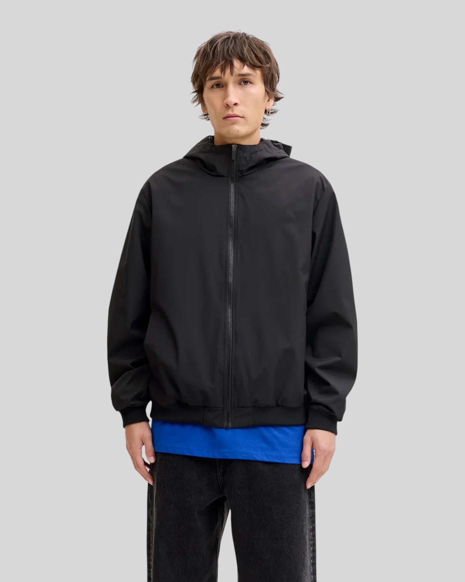 Giubbotto Con Cappuccio Jjecharger Stand Hoodie Bomber Essentials Nero 12288916 Jack & Jones