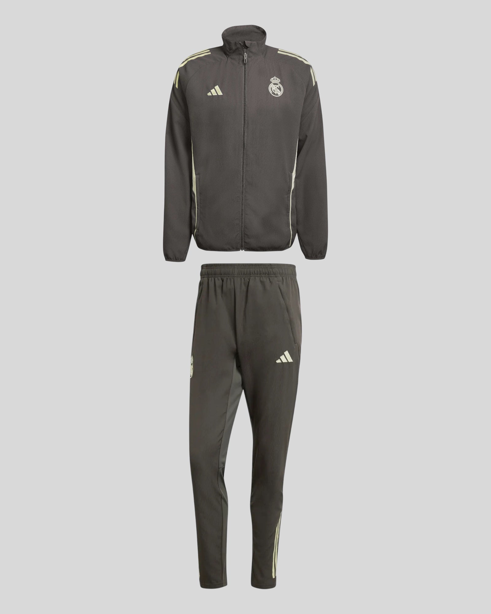 Tuta Completa Real Madrid Training Kit 2025-26 Verde Khaki Adidas Performance