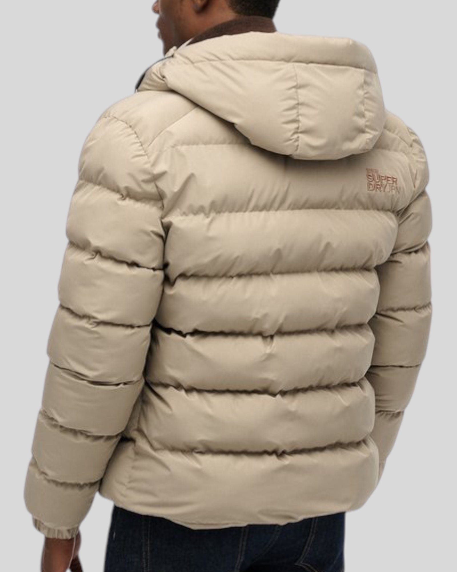 Giubbino Con Cappuccio Hooded Sports Puffer Jacket  Beige M5011905A Superdry