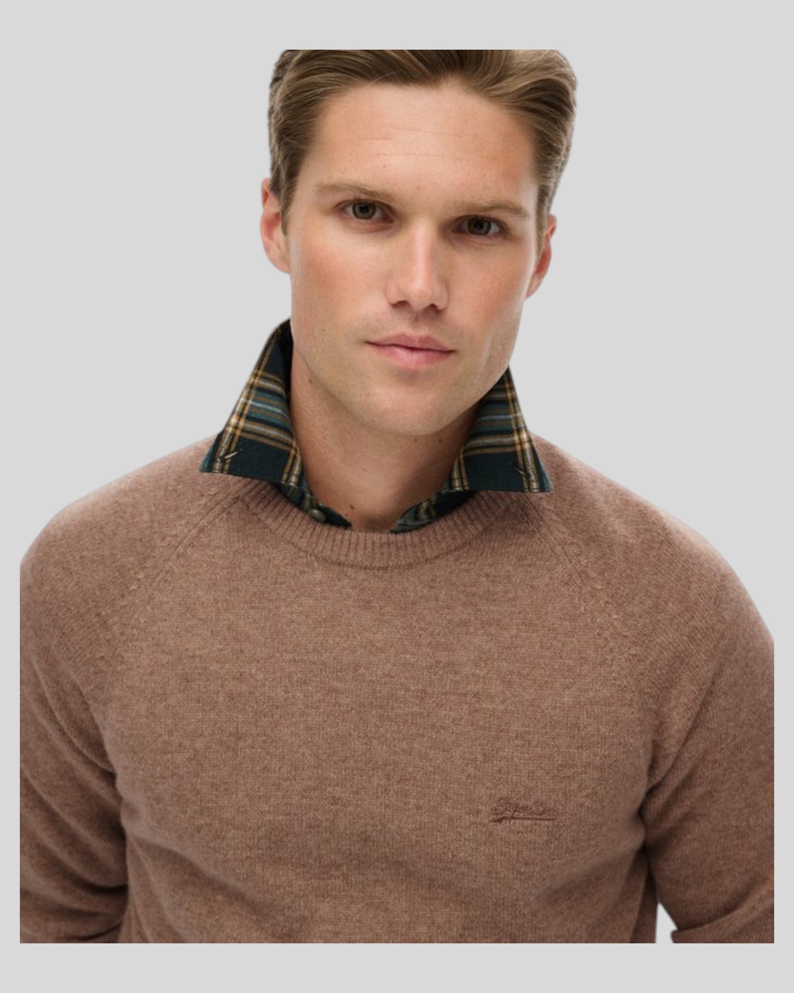 Maglione Girocollo In Misto Lana Macadamia Brown M6110689A H8P Superdry